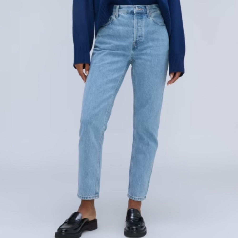 Everlane The Cheeky Jean Light Wash Denim Straight High Rise size 26
